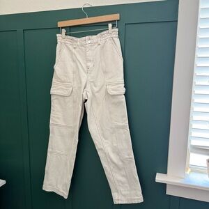 Pacsun Cream High Rise Cargo Jeans